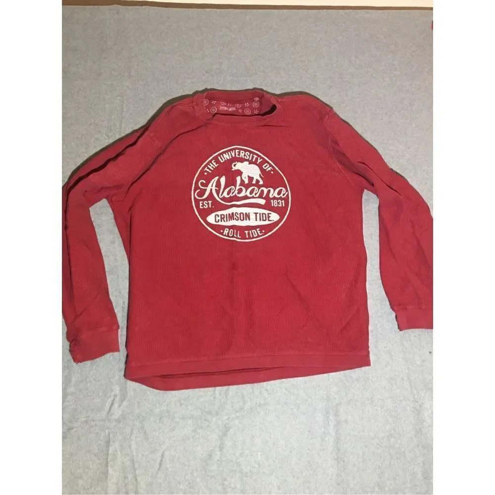 Womens University Of Alabama Sweater Size XL Red Logo Ribbed Warm Vintage Feel